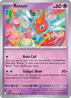 Rotom — Ascended Heroes #092, 2026. Illustrated by mingo.