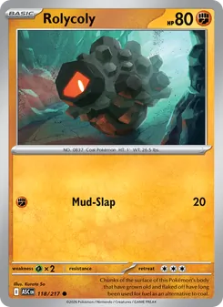 Rolycoly — Ascended Heroes #118, 2026. Illustrated by Kurata So.
