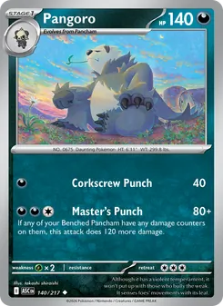 Pangoro — Ascended Heroes #140, 2026. Illustrated by takashi shiraishi.
