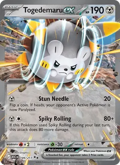 Togedemaru ex — Ascended Heroes #149, 2026. Illustrated by 5ban Graphics.