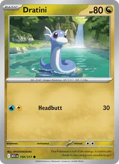 Dratini — Ascended Heroes #150, 2026. Illustrated by HYOGONOSUKE.