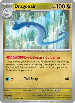 Dragonair — Ascended Heroes #151, 2026. Illustrated by Gemi.