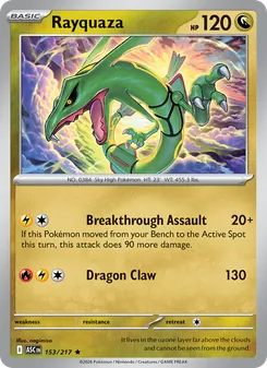 Rayquaza — Ascended Heroes #153, 2026. Illustrated by nagimiso.