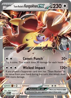 Team Rocket's Kangaskhan ex — Ascended Heroes #162, 2026. Illustrated by 5ban Graphics.