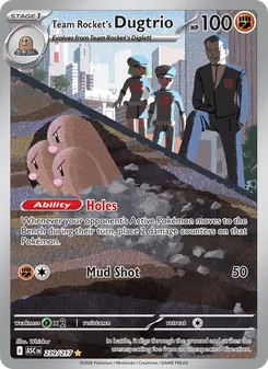 Team Rocket's Dugtrio — Ascended Heroes #239, 2026. Illustrated by Whisker.