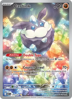 Carbink — Ascended Heroes #242, 2026. Illustrated by sui.