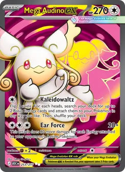 Mega Audino ex — Ascended Heroes #253, 2026. Illustrated by 5ban Graphics.