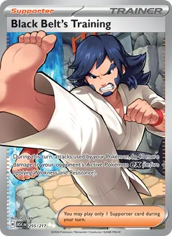 Black Belt's Training — Ascended Heroes #255, 2026. Illustrated by GOSSAN.