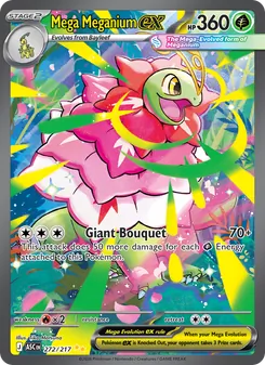 Mega Meganium ex — Ascended Heroes #272, 2026. Illustrated by Tika Matsuno.