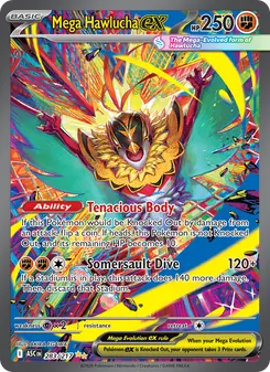 Mega Hawlucha ex — Ascended Heroes #283, 2026. Illustrated by AKIRA EGAWA.