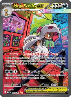 Mega Scrafty ex — Ascended Heroes #285, 2026. Illustrated by nagimiso.