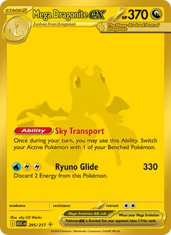 Mega Dragonite ex — Ascended Heroes #295, 2026. Illustrated by aky CG Works.