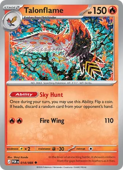 Talonflame — Perfect Order #014, 2026. Illustrated by Shinji Kanda.