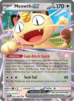 Meowth ex — Perfect Order #062, 2026. Illustrated by 5ban Graphics.