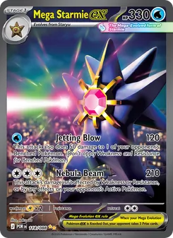 Mega Starmie ex — Perfect Order #118, 2026. Illustrated by takuyoa.