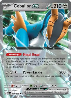 Cobalion ex — Chaos Rising #064, 2026. Illustrated by 5ban Graphics.