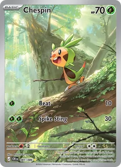 Chespin — Chaos Rising #087, 2026. Illustrated by Atsushi Furusawa.