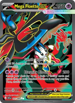 Mega Floette ex — Chaos Rising #101, 2026. Illustrated by aky CG Works.