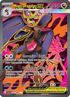 Mega Dragalge ex — Chaos Rising #104, 2026. Illustrated by 5ban Graphics.