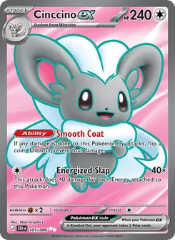 Cinccino ex — Chaos Rising #105, 2026. Illustrated by 5ban Graphics.