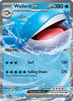 Wailord ex — Pitch Black #016, 2026. Illustrated by 5ban Graphics.
