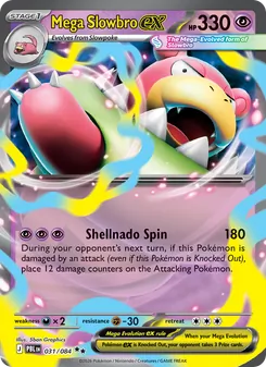 Mega Slowbro ex — Pitch Black #031, 2026. Illustrated by 5ban Graphics.