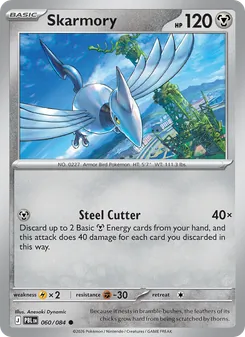 Skarmory — Pitch Black #060, 2026. Illustrated by Anesaki Dynamic.