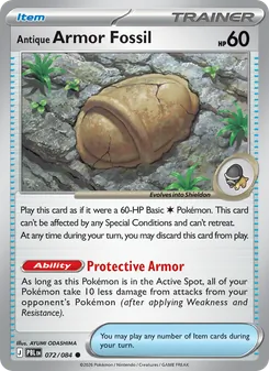 Antique Armor Fossil — Pitch Black #072, 2026. Illustrated by AYUMI ODASHIMA.