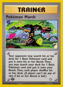 Pokémon March — Neo Genesis #102, 2000. Illustrated by Tomokazu Komiya.