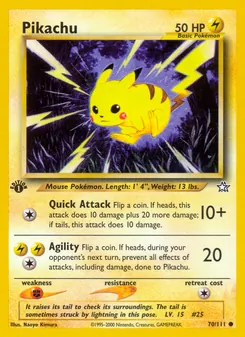 Pikachu — Neo Genesis #70, 2000. Illustrated by Naoyo Kimura.