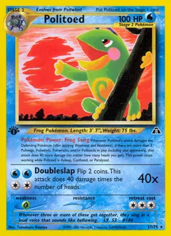 Politoed — Neo Discovery #27, 2001. Illustrated by Tomokazu Komiya.
