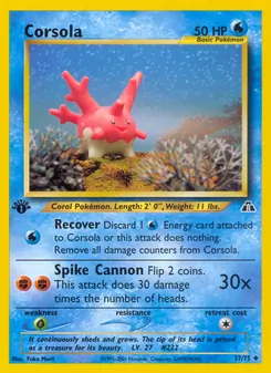 Corsola — Neo Discovery #37, 2001. Illustrated by Yuka Morii.