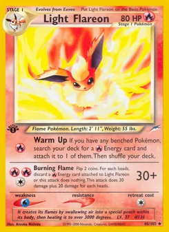 Light Flareon — Neo Destiny #46, 2002. Illustrated by Atsuko Nishida.