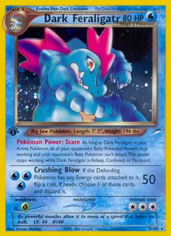 Dark Feraligatr — Neo Destiny #5, 2002. Illustrated by Atsuko Nishida.