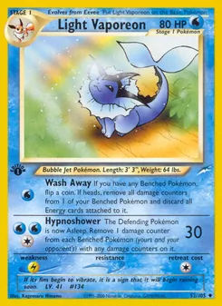 Light Vaporeon — Neo Destiny #52, 2002. Illustrated by Kagemaru Himeno.