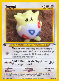 Togepi — Neo Destiny #56, 2002. Illustrated by Yuka Morii.