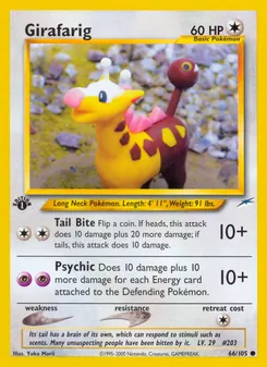 Girafarig — Neo Destiny #66, 2002. Illustrated by Yuka Morii.