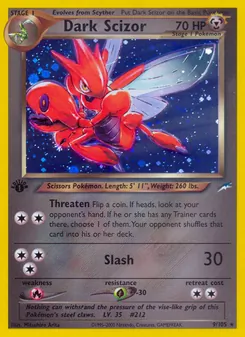 Dark Scizor — Neo Destiny #9, 2002. Illustrated by Mitsuhiro Arita.