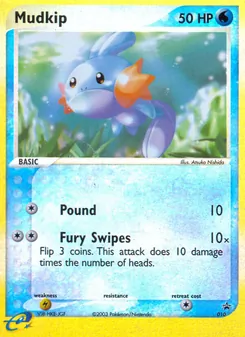 Mudkip — Nintendo Black Star Promos #10, 2003. Illustrated by Atsuko Nishida.