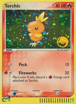 Torchic — Nintendo Black Star Promos #6, 2003. Illustrated by Atsuko Nishida.
