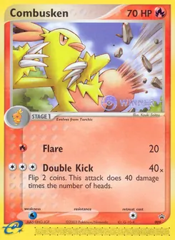 Combusken — Nintendo Black Star Promos #9, 2003. Illustrated by Kouki Saitou.
