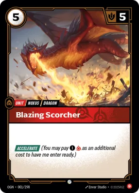 Blazing Scorcher, Riftbound card OGN-001/298 from Origins