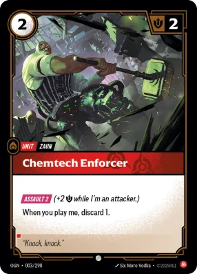 Chemtech Enforcer, Riftbound card OGN-003/298 from Origins