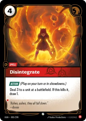 Disintegrate, Riftbound card OGN-005/298 from Origins