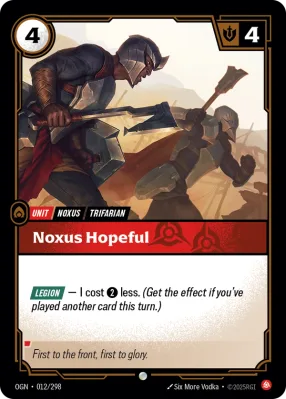 Noxus Hopeful, Riftbound card OGN-012/298 from Origins