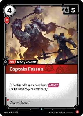Captain Farron, Riftbound card OGN-015/298 from Origins