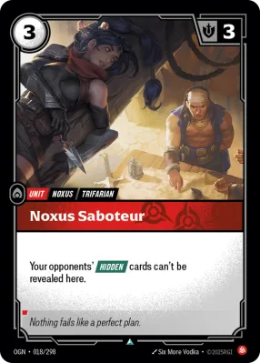 Noxus Saboteur, Riftbound card OGN-018/298 from Origins