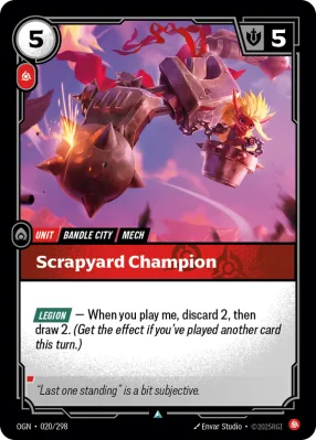 Scrapyard Champion, Riftbound card OGN-020/298 from Origins