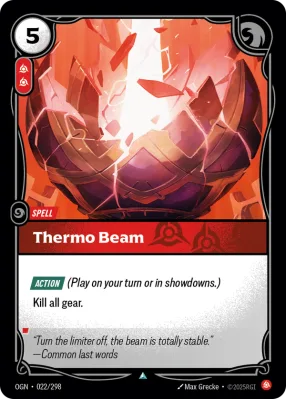 Thermo Beam, Riftbound card OGN-022/298 from Origins