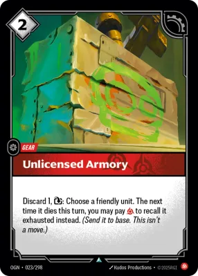 Unlicensed Armory, Riftbound card OGN-023/298 from Origins